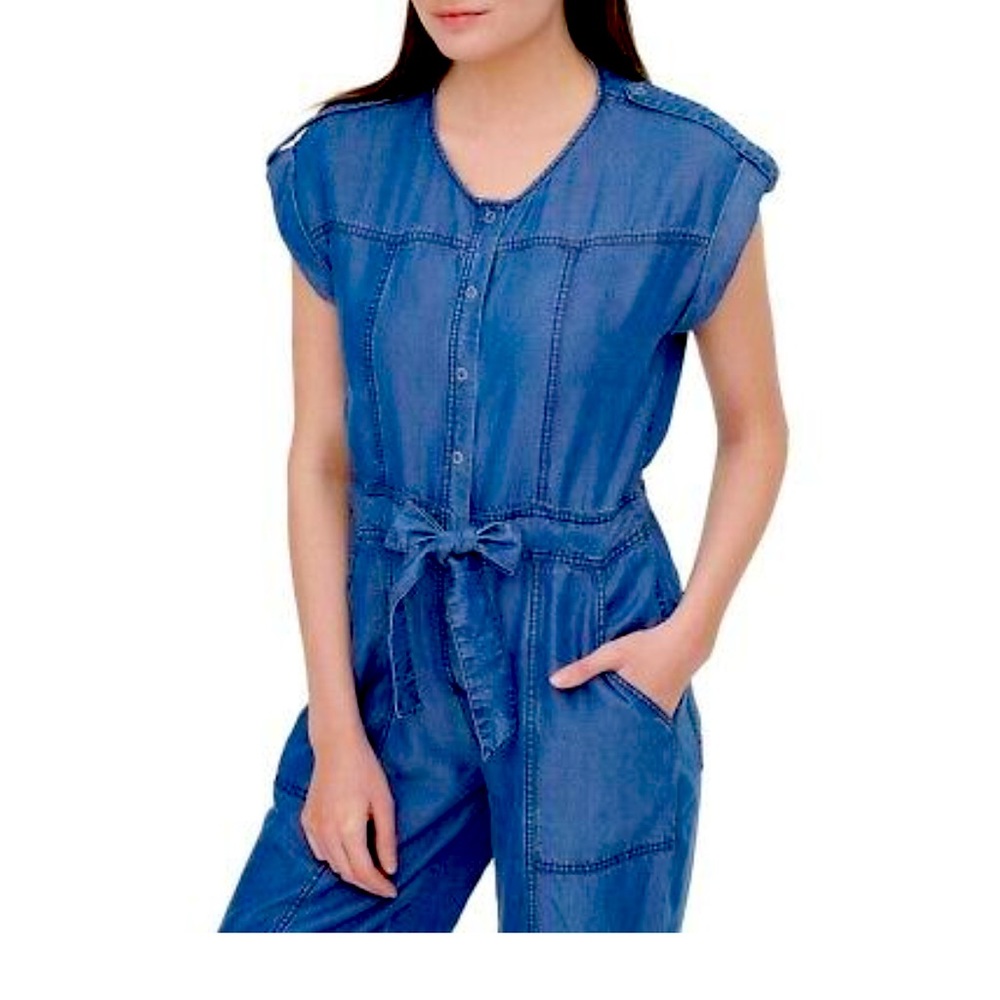 DKNY chambray belted jumpsuit